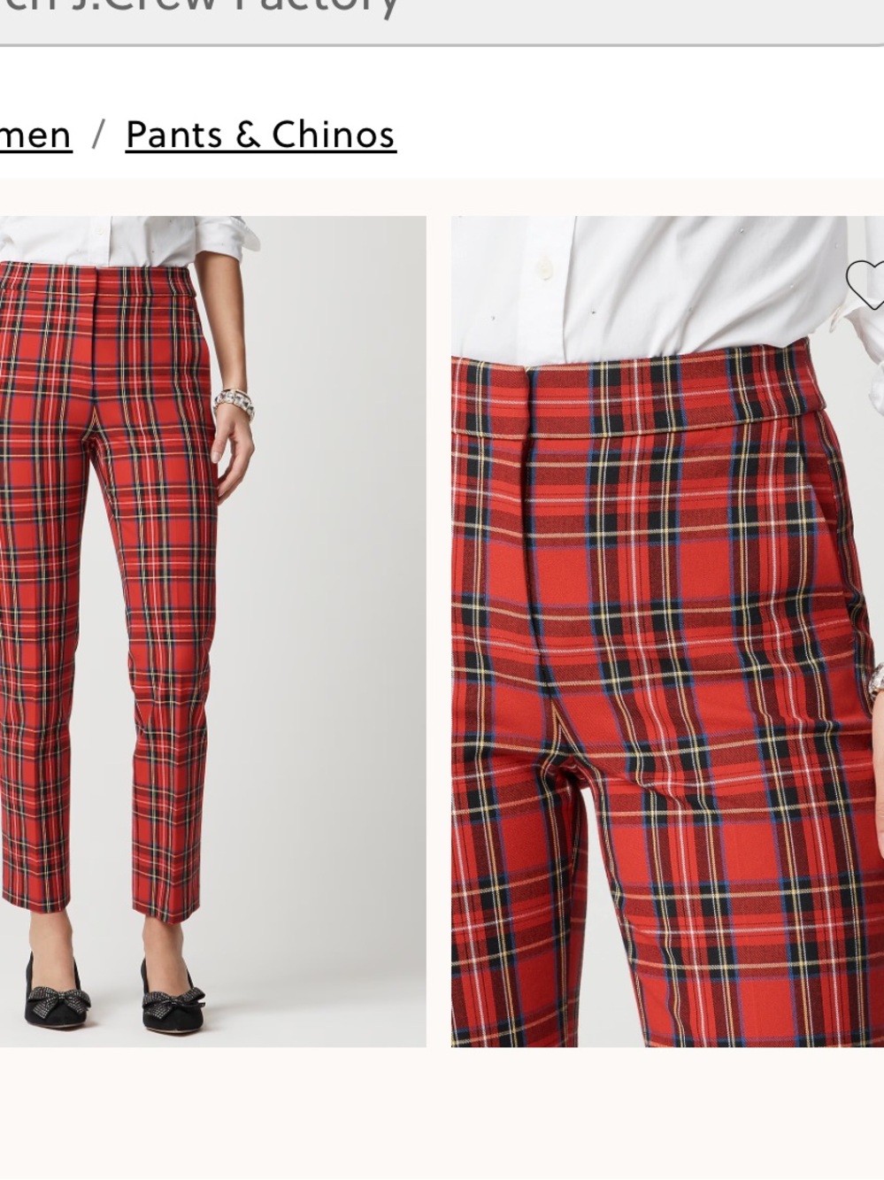 J. Crew Kallie Pant in red plaid - maybe worn once 149 retail